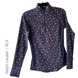 RALPH LAUREN RLX | NWOT QUARTER ZIP GOLF PULLOVER JACKET FLORAL BLUE & WHITE XS